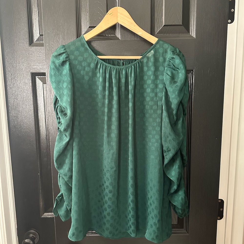 Max Studio Teal Blouse with Textured Design